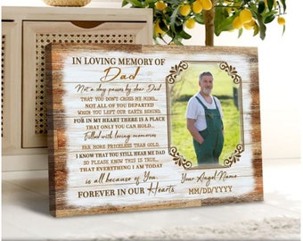 En memoria de mi padre / Lienzo personalizado / Regalo con foto personalizado / Día del padre / Impresión en lienzo / Regalos para papá / Regalo para papá / Regalo conmemorativo para papá