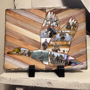 Personalized Deer Hunting Memories Stone | Custom Hunting Fishing Collage Stone, Hunting Dad, Fishing Dad, Gift for Dad, Best Gift For Men