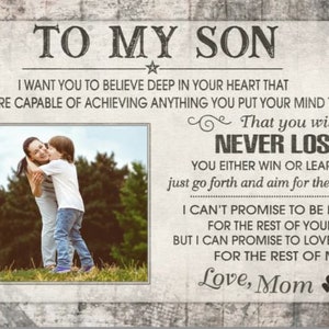 Canvas Prints to My Son Portrait From Photo Gift for Son Mother and Son ...
