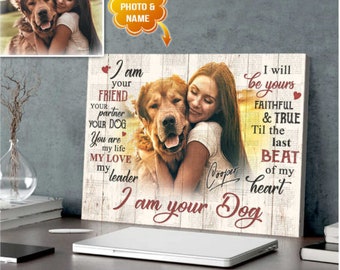 Personalized Pet Memorial Canvas Print, Dog Photo Keepsake