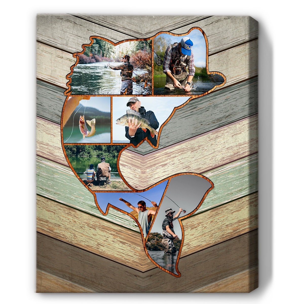 Fishing Decor, Your Fishing Picture on Wood, Fishing Gifts, Custom