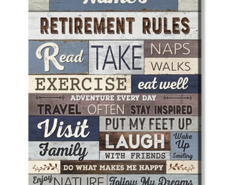 Personalized Retirement Gift, Custom Retiring Gift, Retirement Gift For Women, Gift Ideas For Coworker Retirement Rules Retirement Printable