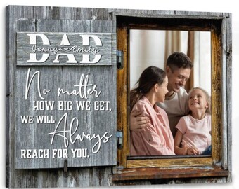 Lienzo personalizado / Regalo con foto personalizada / Regalo para papá / Feliz Día del Padre / Impresión en lienzo / Regalos para papá / Regalo para el primer día del padre / Impresión artística