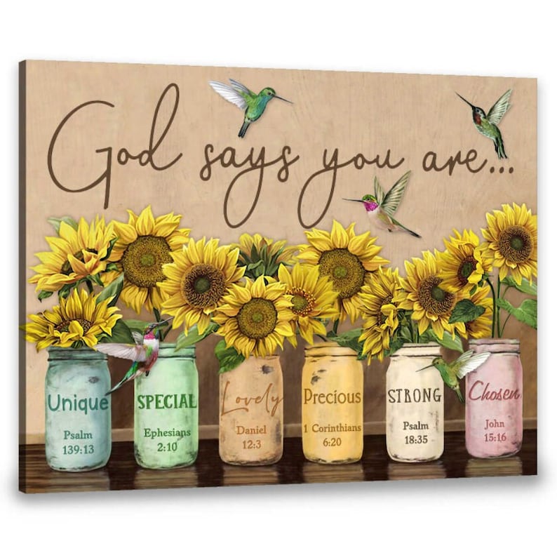 Canvas Prints God Says You Are Wall Art Decor Rustic Home Decor Family ...