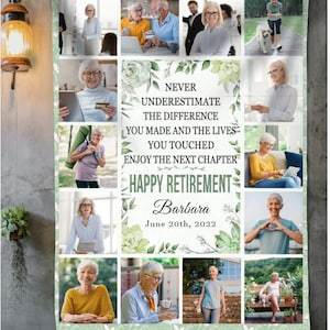 Personalisierte Decke | Geschenk für Chef | Geschenk für Kollegen | Geschenk zum Ruhestand | Individuelle Decke | Büro Geschenk | Fotodecke |Collage Foto