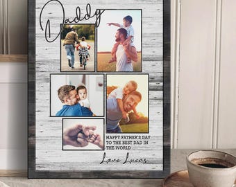 Heartfelt Father’s Day Photo Gift – Custom Memories Collage Canvas Print