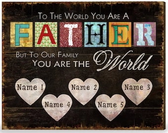 Lienzo personalizado / Feliz Día del Padre / Arte mural de madera / Impresión en lienzo / Regalos para papá / Regalo para papá / Decoración de pared / Regalo para papá de su hijo