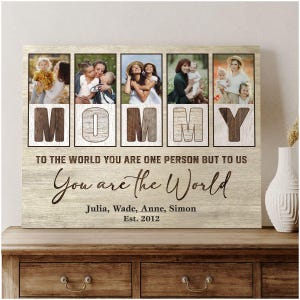 Personalized Mother&#39;s Day Gift Special Mom Gift for Mother Day Custom Photos Canvas Wall Art