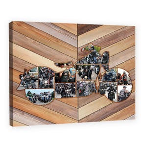 Personalized Motorcycle Gift, Gift for Him, Motorcycle Wall Decoration, Motorcycle Photo Collage Canvas Wall Art,Wall Décor Custom Motorbike