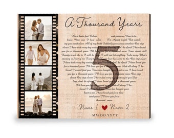 Personalized 5th Anniversary Gift | Song Lyrics | Couples Gift | Custom Photo Gifts | Gift For Him | Gift For Her | Home Decor | Art Decor
