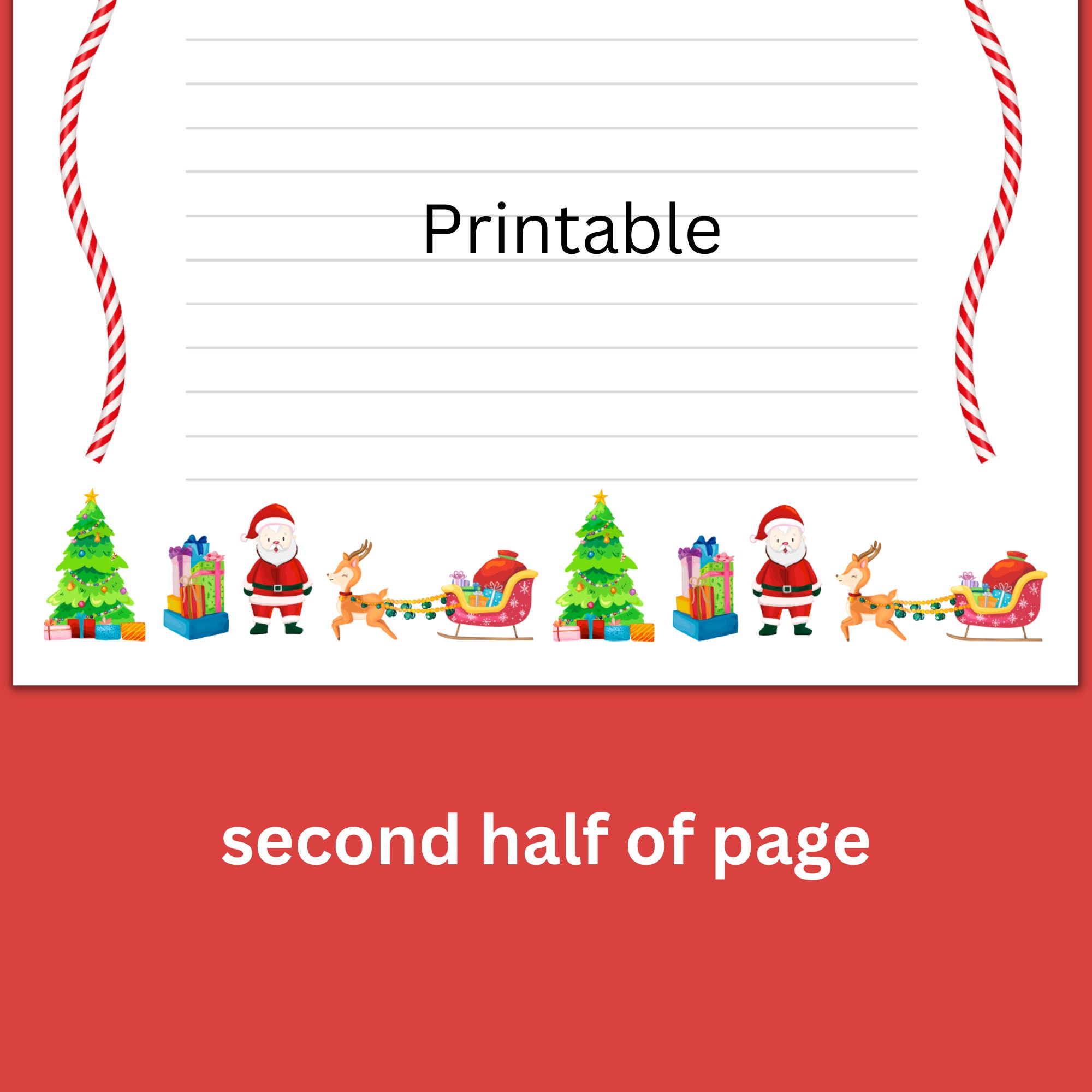 Santa Letter Printable Dear Santa Letter Letter to Santa Etsy