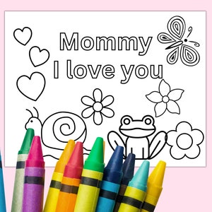 Happy Mother's Day card from child, Printable coloring page for mom from child, Coloring sheet for Mother's day, Child card to Mom, image 10