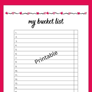 Bucket liste, Bucketlist, Bucket liste zum ausdrucken, Bucket liste, life to do Liste, Wunschliste, Abenteuer liste