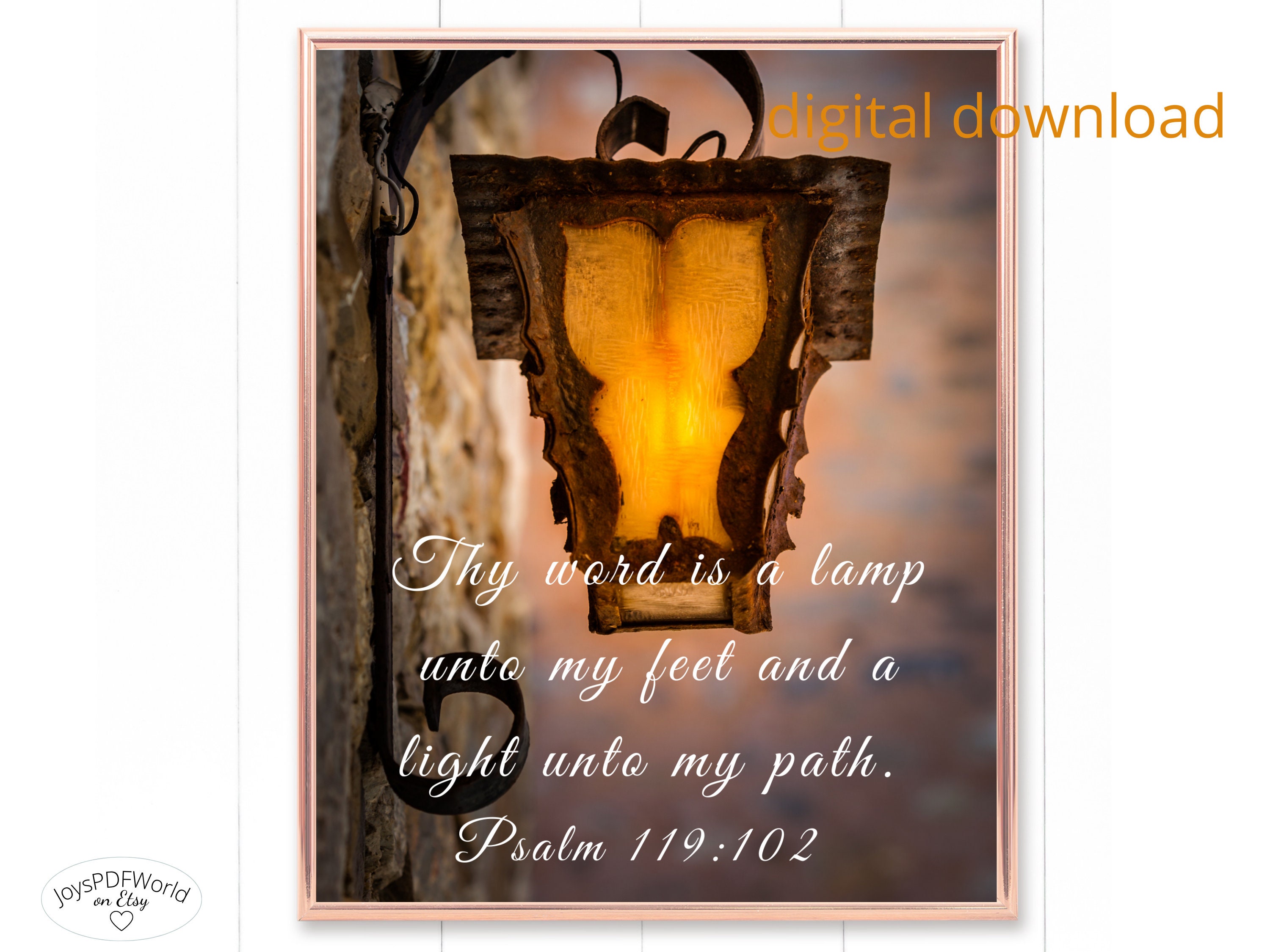 Psalm 119102 Thy Word is a Lamp Unto My Feet.... Bible Etsy