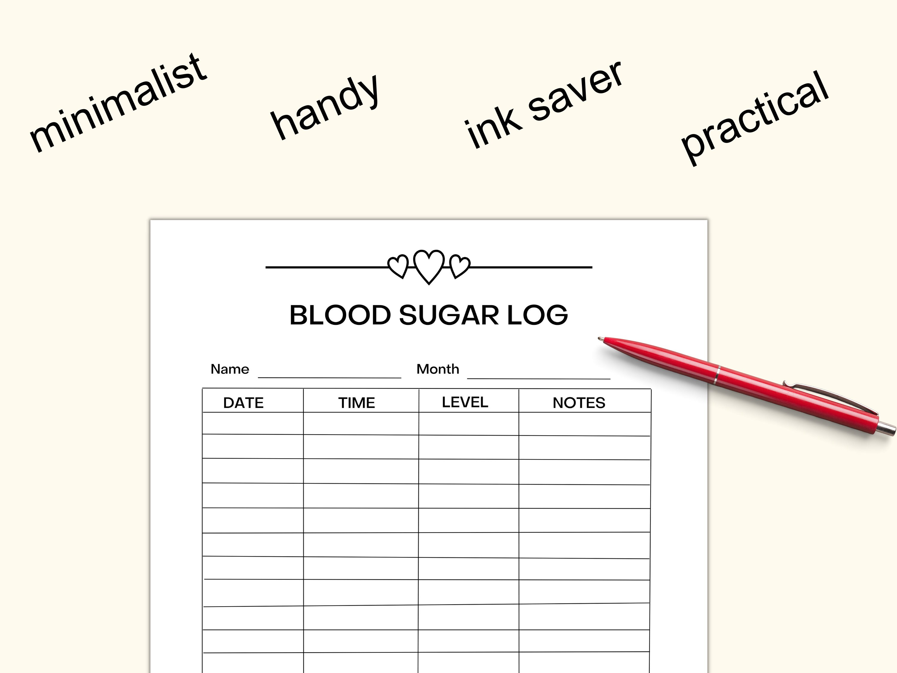 Blood Sugar Log, Blood Sugar Tracker, Blood Sugar Chart, Blood Sugar ...