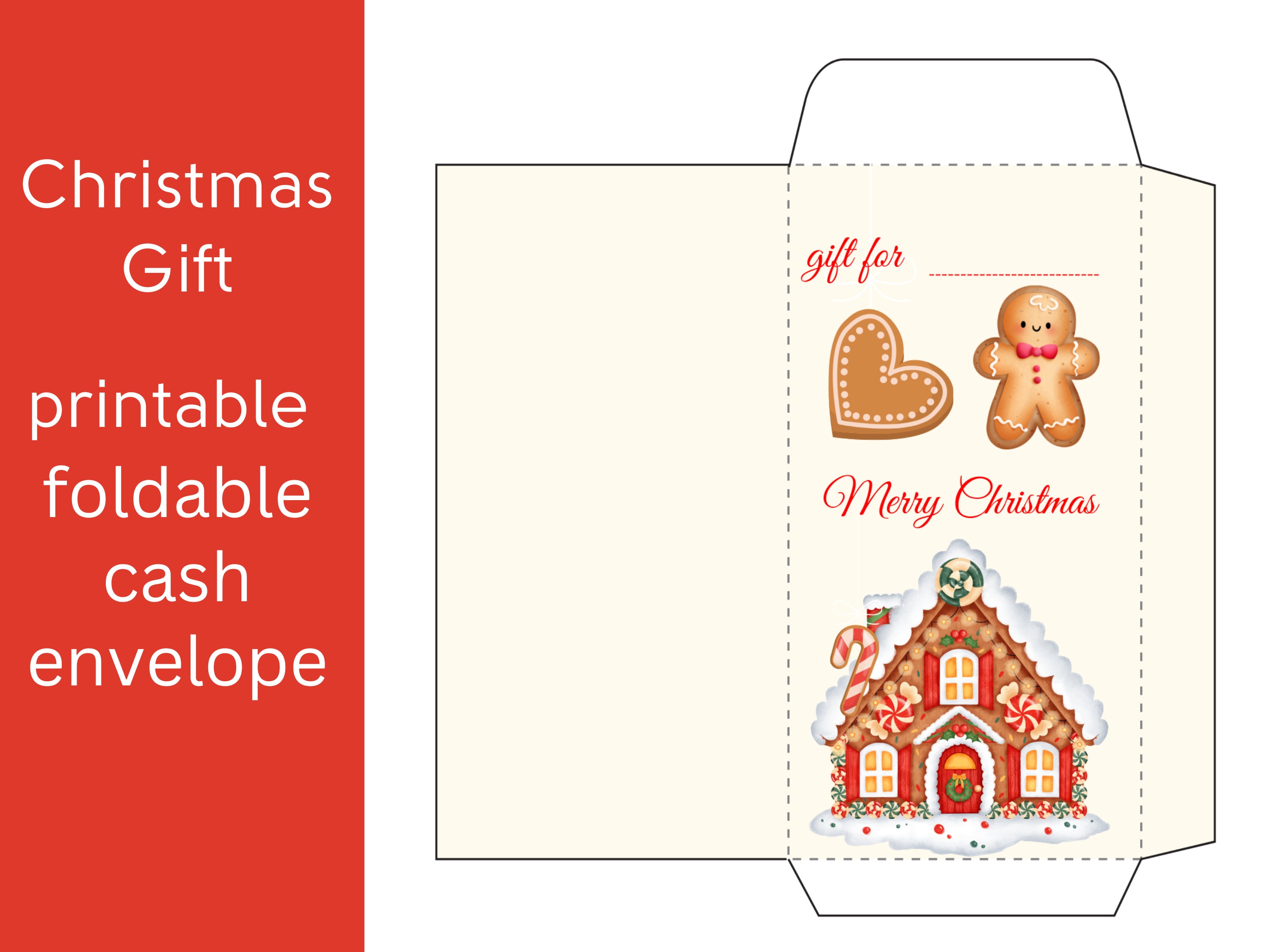 christmas printable cash envelope, christmas cash, money envelope