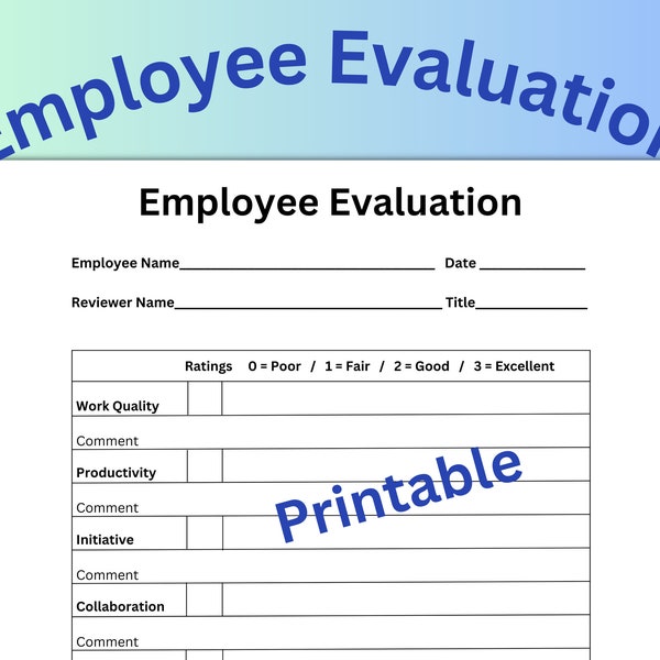 Employee Performance Document Etsy