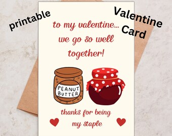 Printable Valentine card Valentine card DIY Valentine valentine card for her valentine card printable valentine card for her card for him