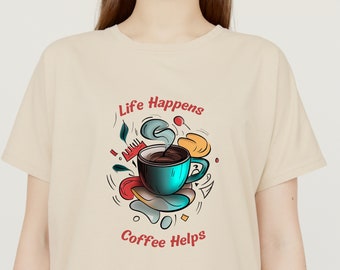 Coffee lover t-shirt, gift for coffee lover, gift for any woman who drinks coffee, graphic t-shirt, Women&#39;s Relaxed T-Shirt, fun coffee T