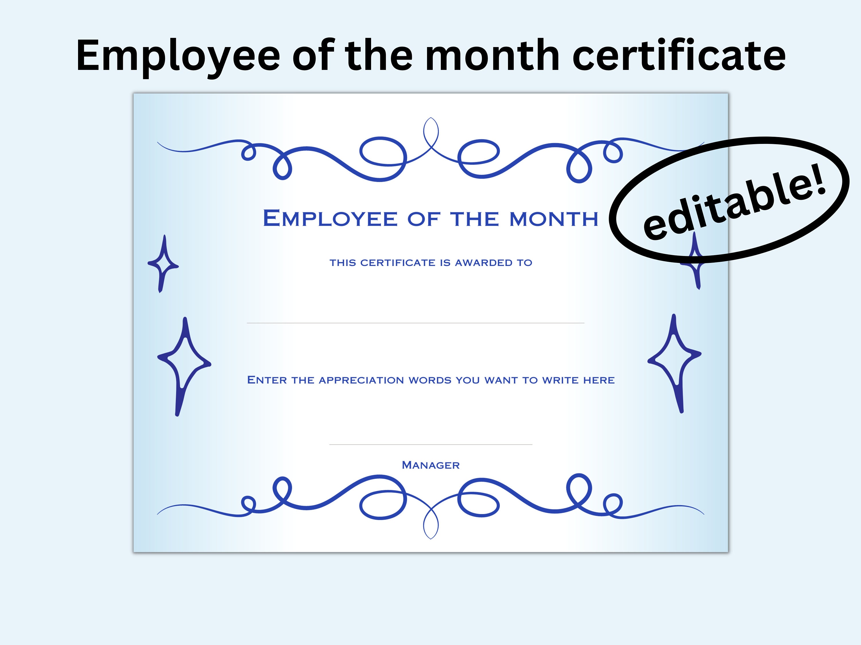 Employee Of The Month Certificate Template Powerpoint