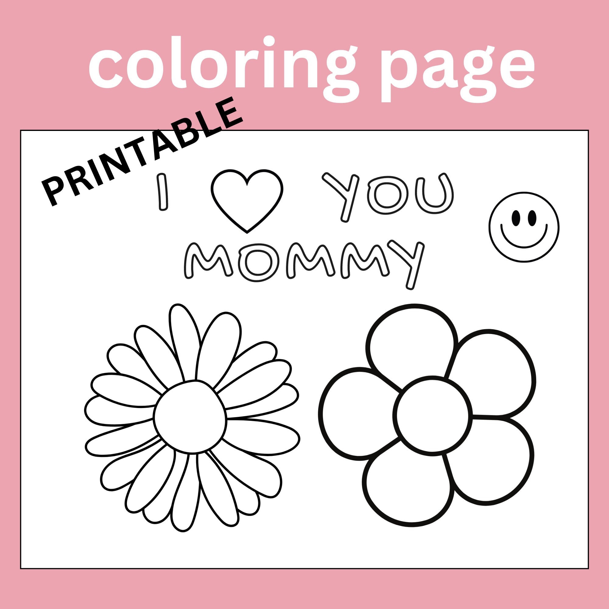 Coloring Page Mommy, Coloring Sheet for Mom, Mom Coloring Page, I Love You Mommy Coloring Page ...