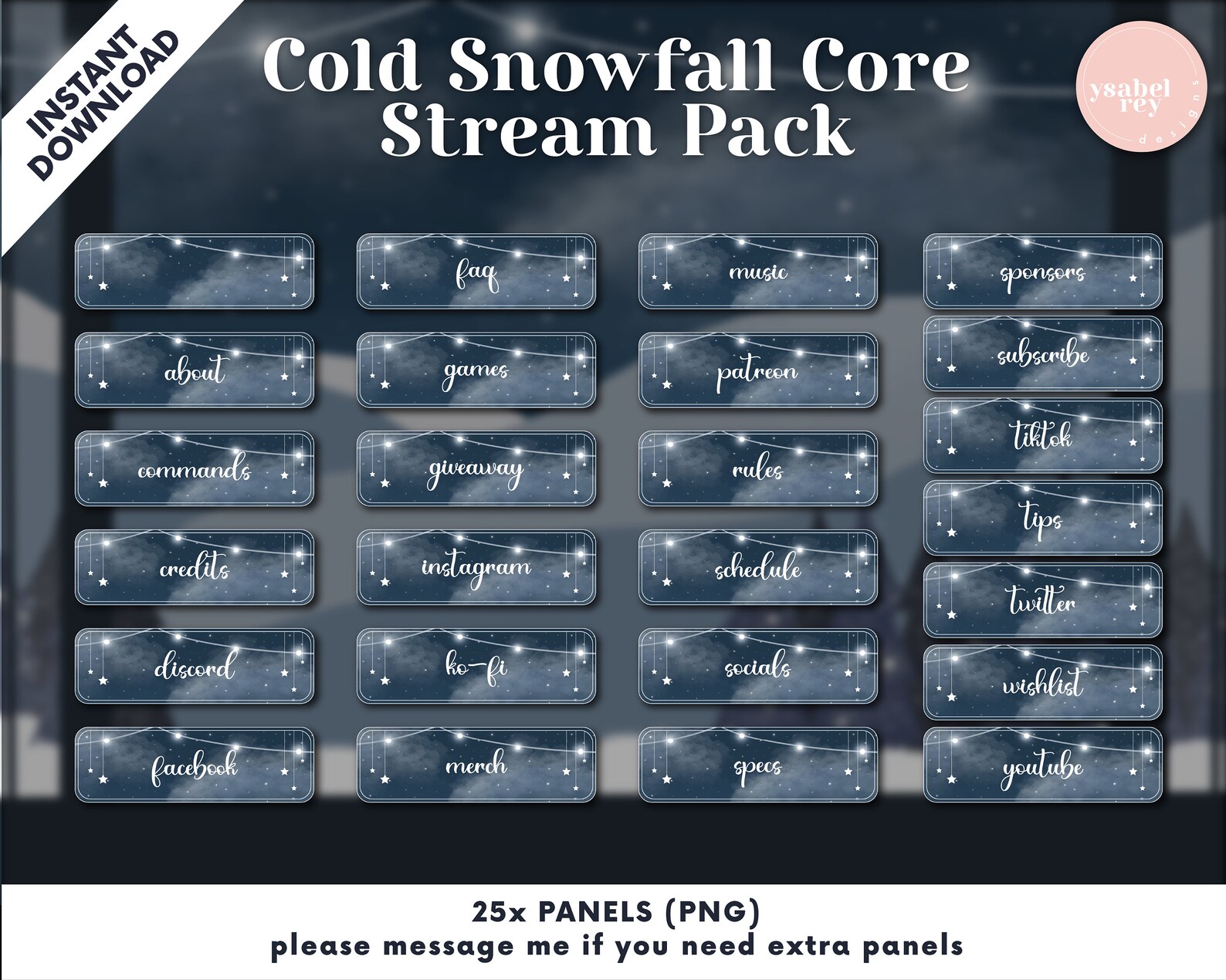 Cold/snowfall/winter Core Christmas Twitch Stream Pack - Animated ...