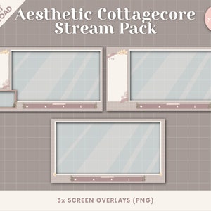 Aesthetic Cottagecore Twitch Stream Pack Animated Screens, Overlays ...