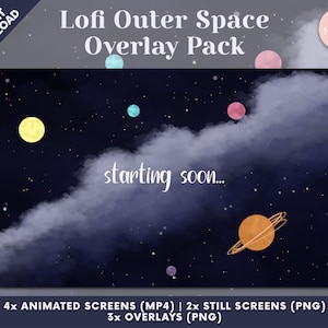 Lofi Outer Space Overlay Pack - 4 Animated Screens, 2 Still Screens, 3 ...