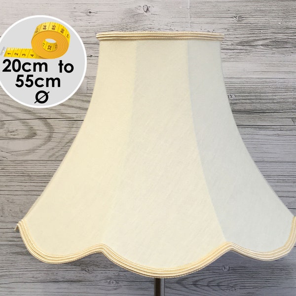 Beige Retro Scallop Shade | Vintage Light Shade | Traditional Cream Lampshade | Scalloped Bowed Empire Lampshade | Table and Floor Lampshade