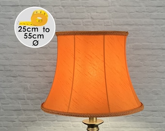 Orange Bowed Drum Lampshade | Retro Style Faux Silk Light Shade