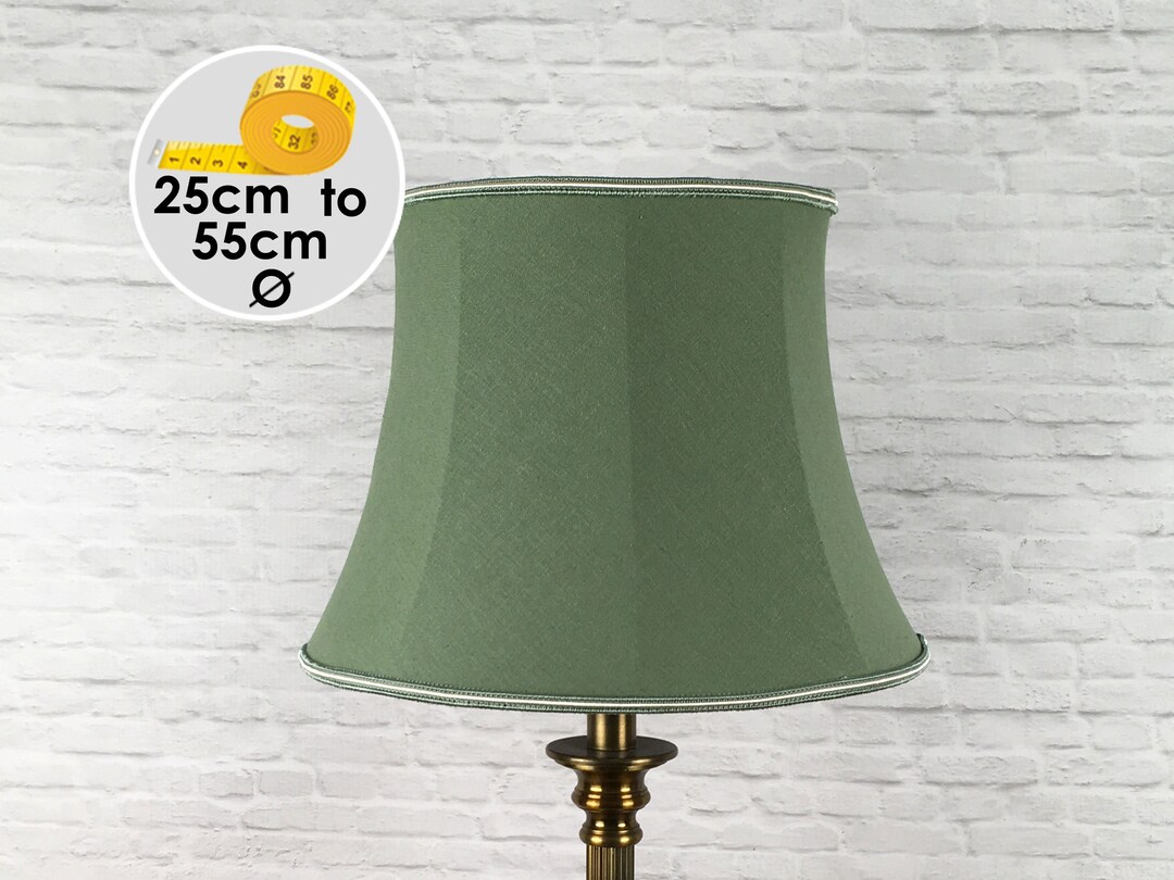 Green Retro Lampshade Traditional Lampshade Bowed Drum Lampshade