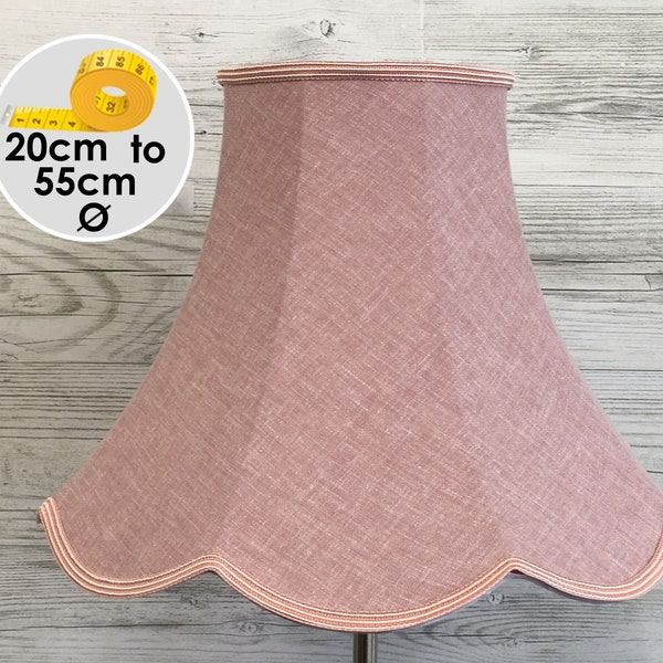 Rose Pink Retro Scalloped Lampshade / Vintage Light Shade / Traditional Table Lampshade / Vintage Standard Lampshade / Floor Lampshade