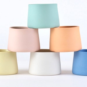 Juego de tazas de espresso para espresso de una o dos tazas, juego de tazas de espresso coloridas [3 oz, 90 ml] [blanco, amarillo, naranja, rosa, azul, verde]