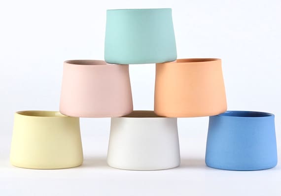 Mini Espresso Cup Set for single & double shot espresso  [3oz, 90ml] [White, Yellow, Orange, Pink, Blue, Green]