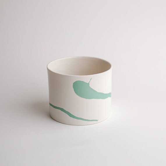 Green Wave Cylinder Cup  [8.8oz, 260ml]