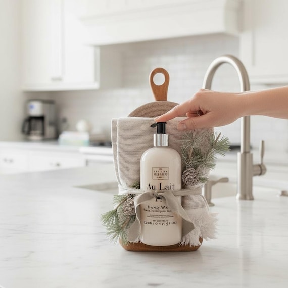 Kitchen Gift Set · Hand Soap & Towel Bundle · Hostess Gift · Realtor Closing Gift · New Home Gift · Small Holiday Gift · Home Essentials Set
