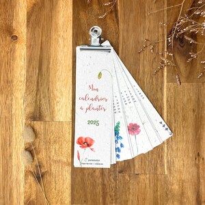 Calendario completo 2025 - Fleurs de champs. Insieme di calendari. Cadeau Noël. Cadeau zéro-déchet Cadeau écologique Cadeau éco-responsabile
