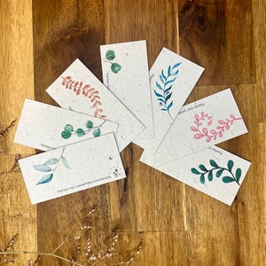Étiquettes à planter cadeaux de Noël - Lot de 7. Étiquettes papier ensemencé. Cadeaux Gebrauchsspuren. Ökologische Ideen. Cadeaux Unikate