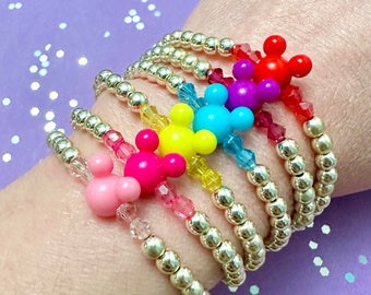 Disney / Mickey Mouse Inspired Beaded Stretch Bracelet