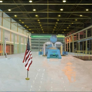 Somerset Power Plant, NY (1984-2020) - Impresión de bellas artes firmada de pintura al óleo original de Liz Spector
