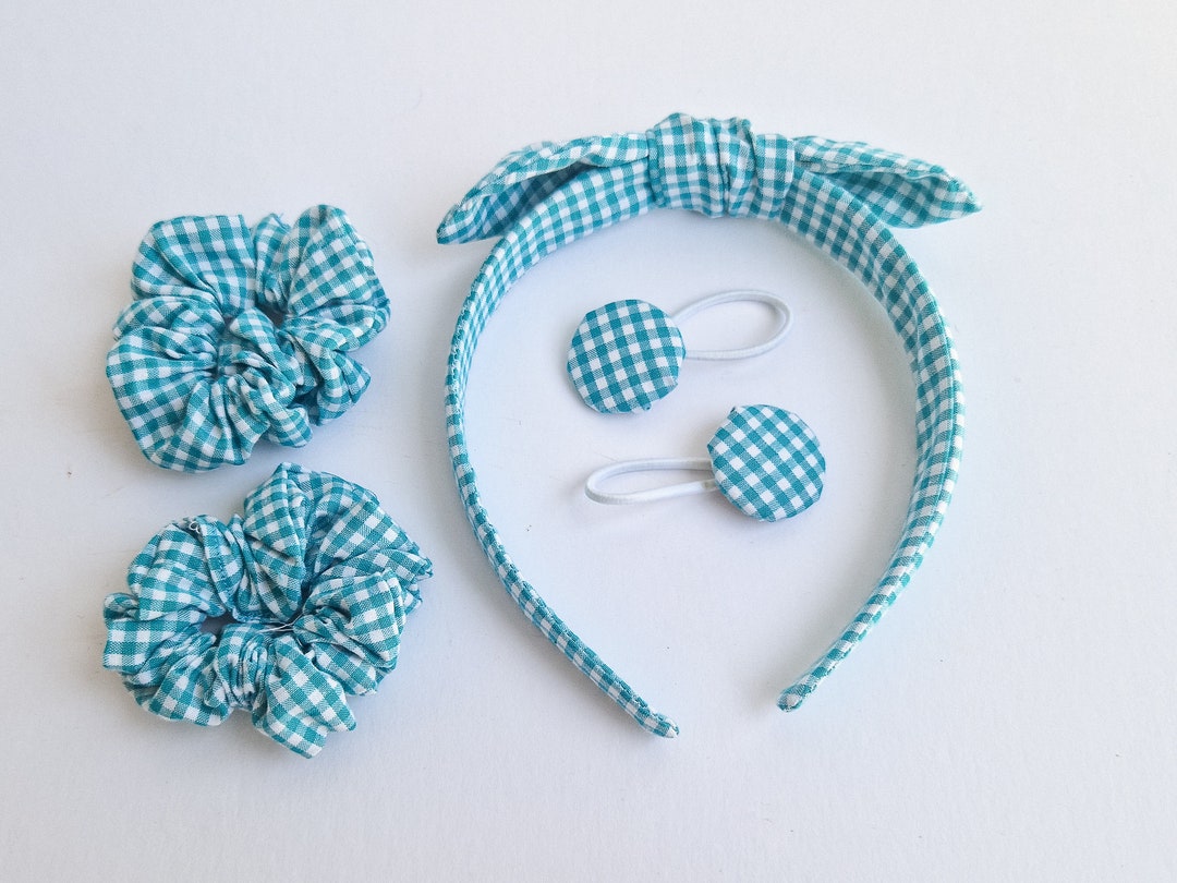 Teal School Hair Accessory Set Perfect for Girls, Includes Headband