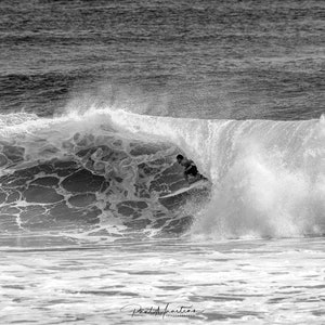 Black and White Surf Photography Boho Beach Scene Coastal Wall Art Surfing Photo.