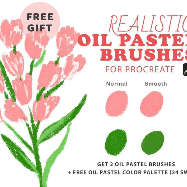 Procreate Oil Pastel Brushes, Procreate Brush Set for iPad, Realistic Oil Pastel for Procreate, Procreate Brushes Pack Download