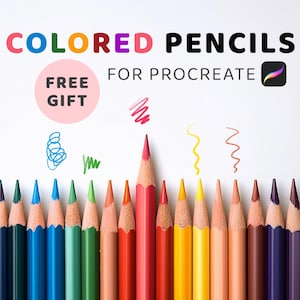 Procreate Colored Pencil Brushes, Realistic Pencil Brushes For Procreate, Procreate Brush Set, Color Pencil Brush Kit, Color Swatch Palette