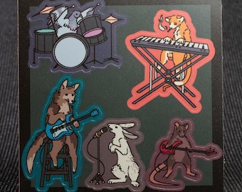 Animal Band Vinyl Sticker Sheet