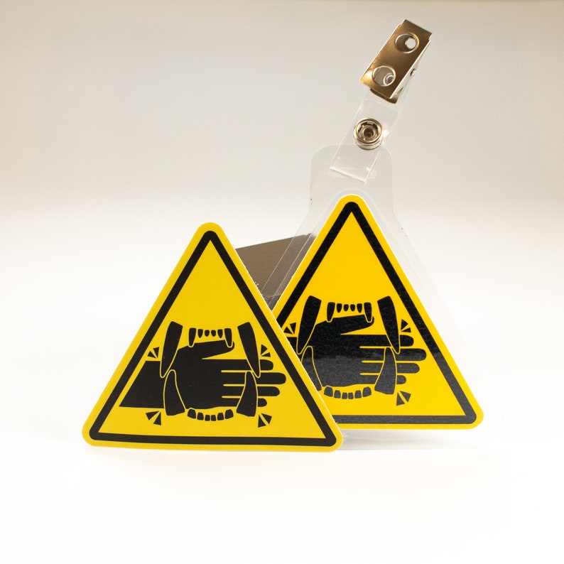 Bite Warning Sticker and Con Badge - Etsy