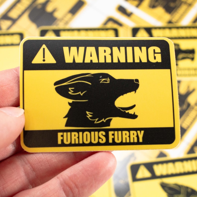 Vinyl Warning Stickers - Various Species - Furry Sticker - Etsy
