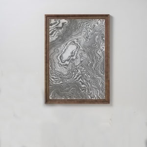 ORIGINALE Suminagashi #2 Marmorizzazione della carta giapponese di Calle Linnell