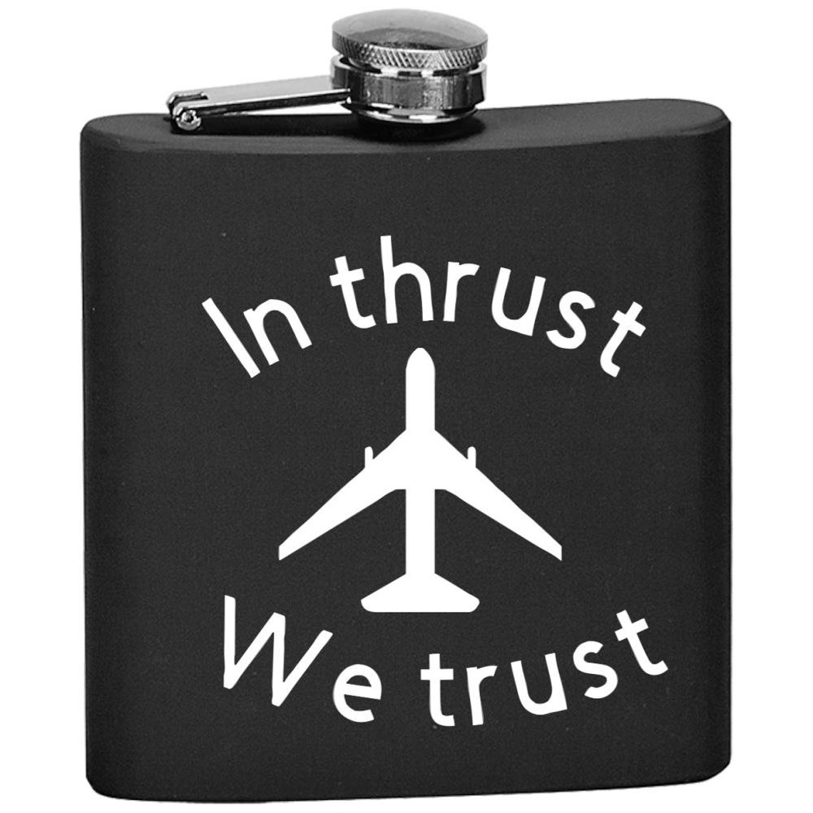 In Thrust We Trust Stainless Steel Etched Commercial Airliner Etsy