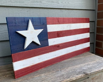 Rustic American Flag, American Flag Sign, Wood Flag, Patriotic Decor, Rustic Flag Decor,  4th of July Decor, Americana Decor